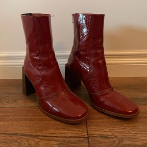 Red Leather Boots